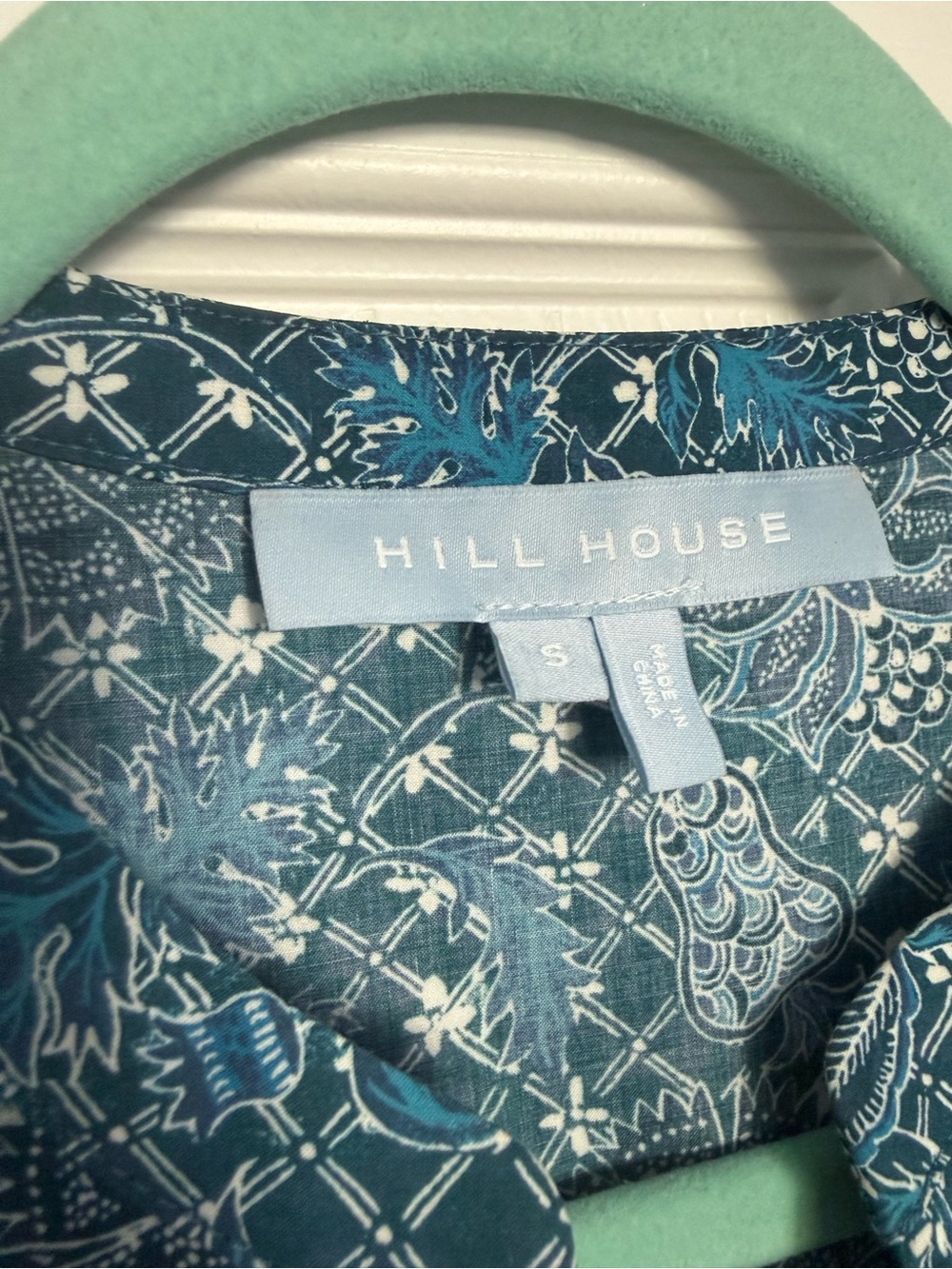 NWOT Hill House Home The Yara Dress - Timeless Navy Calico Trellis Size Small - Picture 8 of 10